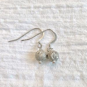 3/$15 Sterling silver textured ball drop earrings